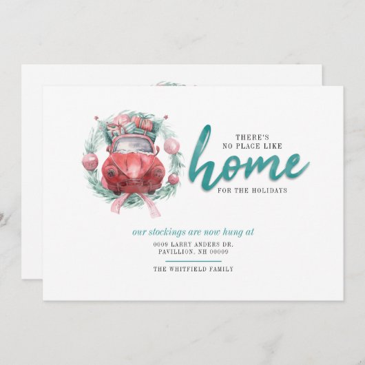 We verhuisden nergens zoals thuis met kerst aankondiging (Voorkant / Achterkant)