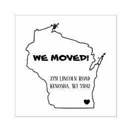 WE VERHUISDEN NIEUW ADRES KENOSHA WISCONSIN RUBBERSTEMPEL