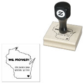 WE VERHUISDEN NIEUW ADRES KENOSHA WISCONSIN RUBBERSTEMPEL (Gestempeld)