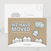 We Verhuisden Nieuw Adres Modern Cute Huizen Ballo Feestdagenkaart (Voorkant / Achterkant)