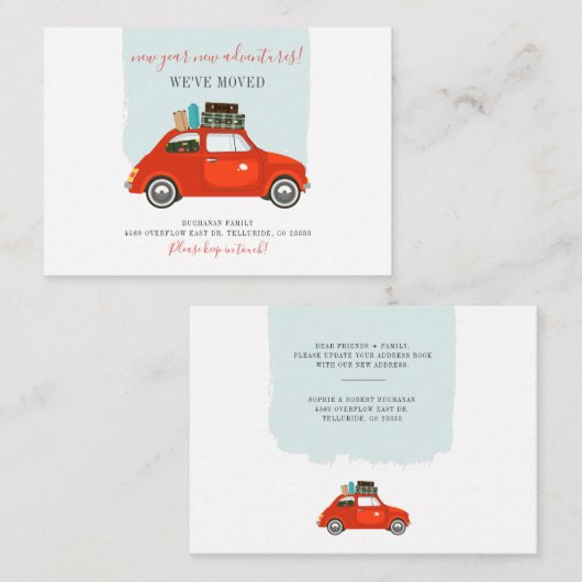 We Verhuisden Nieuwjaarsavonturen Verhuisbericht Notitiekaartje (Voorkant / Achterkant)