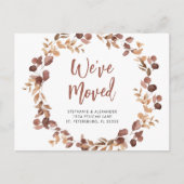 We verhuisden Roos Eucalyptus Wreater New Home Aankondigingskaart (Voorkant)