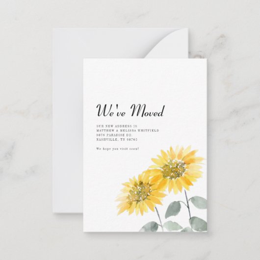 We verhuisden Sunflower Verhuisaankondiging Notitiekaartje (Voorkant)