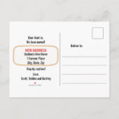 We verhuisden, vonden ons eeuwige huis, hond goedg aankondigingskaart (Achterkant)