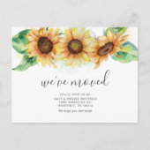 We verhuisden Waterverf Zonnebloem Bewegen Aankondigingskaart (Voorkant)