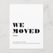 WE VERHUIZDEN WEER Eenvoudig Modern Minimalistisch Aankondigingskaart (Voorkant)