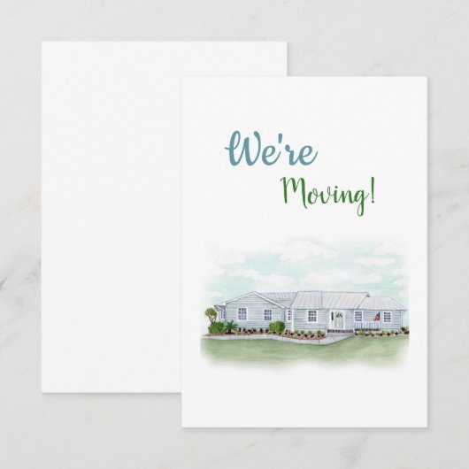 "We verhuizen" Aankondiging Kaart (Voorkant / Achterkant)