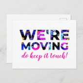 We verhuizen Blauwe Roze Abstracte Aankondiging (Voorkant / Achterkant)