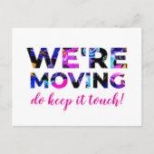 We verhuizen Blauwe Roze Abstracte Aankondiging (Voorkant)