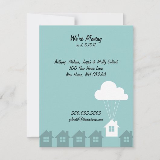 We verhuizen de reclamekaarten aankondiging (Voorkant)