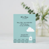 We verhuizen de reclamekaarten aankondiging (Staand voorkant)