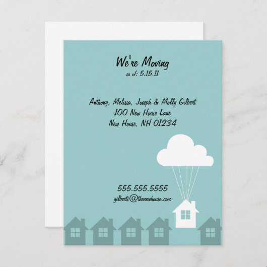 We verhuizen de reclamekaarten aankondiging (Voorkant / Achterkant)