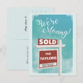 We verhuizen het Briefkaart van de Verhuizingsaank (Voorkant / Achterkant)