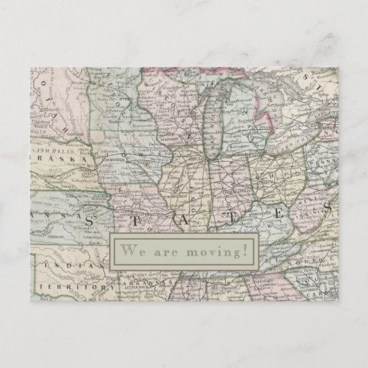 We verhuizen naar.. Aangepaste staat Verenigde St Briefkaart (Voorkant)