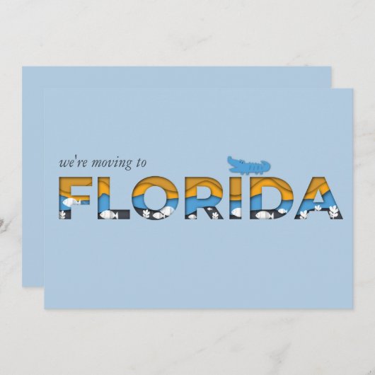 We verhuizen naar tropisch Florida Aankondiging (Voorkant / Achterkant)