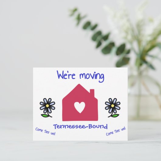 We verhuizen naar uw stad of staat bedankkaart (Staand voorkant)