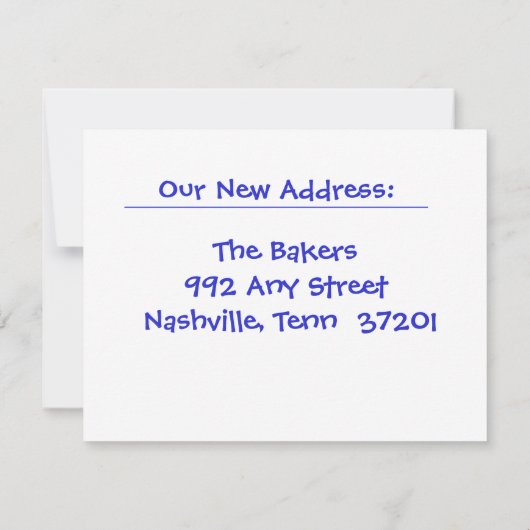 We verhuizen naar uw stad of staat bedankkaart (Achterkant)