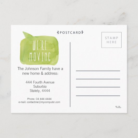 We verhuizen New Address House Home Photo Briefkaa Aankondigingskaart (Achterkant)