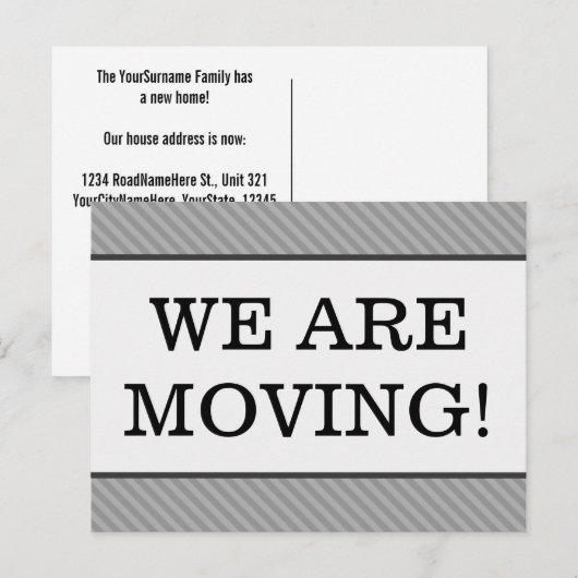 "WE VERHUIZEN!" Nieuw Adres Ansichtkaart Aankondigingskaart (Voorkant / Achterkant)