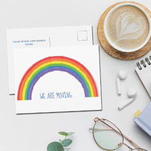 We Verhuizen Regenboog Nieuw Adres Briefkaart