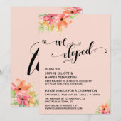 We Verliefden Harten Script Waterverf Bloemen Kaart (Voorkant / Achterkant)