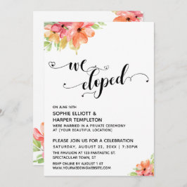 We Verliefden Harten Script Waterverf Bloemen Kaart