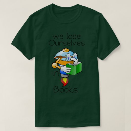 We verliezen onszelf in boeken 6 t-shirt (Design voorkant)