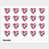 We verloofden roze harten foto boog verloving hart sticker (Vel)