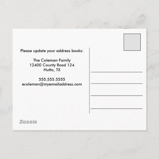 We verplaatsen aangepaste adreswijziging aankondigingskaart (Achterkant)