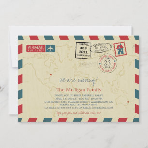 We verplaatsen Airmail   Farewell-partij Kaart