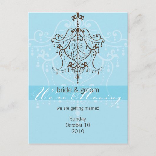 WE VERPLAATSEN BRIEFKAART :: kroonluchter (Voorkant)