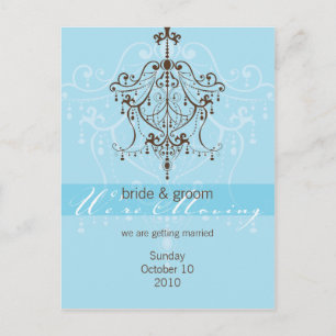 WE VERPLAATSEN BRIEFKAART: kroonluchter Aankondigingskaart