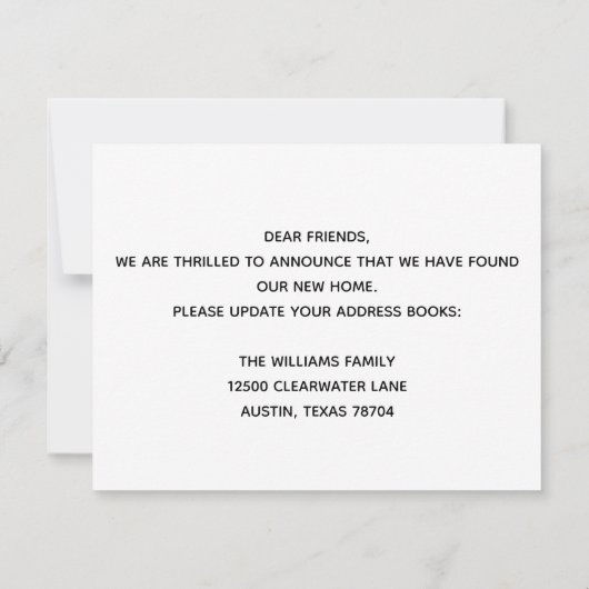 We verplaatsen Chic Change of Address New Home Kaart (Achterkant)
