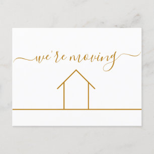 We verplaatsen Chic Gold Change of Address New Hom Briefkaart