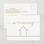 We verplaatsen Chic Gold Change of Address New Hom Briefkaart (Voorkant / Achterkant)