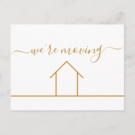 We verplaatsen Chic Gold Change of Address New Hom Briefkaart (Voorkant)