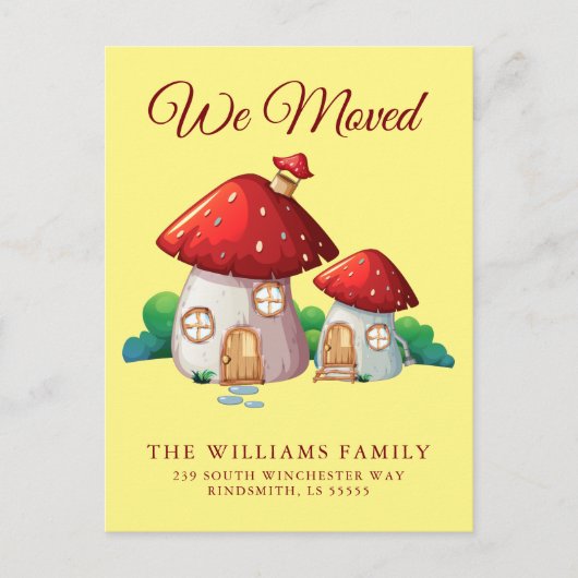 WE VERPLAATSEN | Cute Woodland Forest Mushroom Hou Aankondigingskaart (Voorkant)