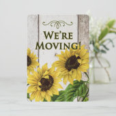 We verplaatsen de aankondiging-Retro zonnebloemen Aankondiging (Staand voorkant)