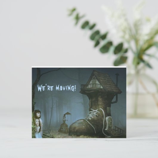 We verplaatsen de aankondiging van Haunted Shoe Ho Briefkaart (Staand voorkant)