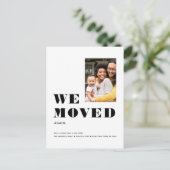 WE VERPLAATSEN DE eenvoudige, minimalistische foto Aankondigingskaart (Staand voorkant)