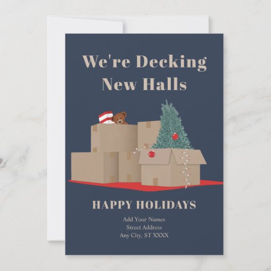 We verplaatsen de nieuwe adresmarine feestdagenkaart (Voorkant)