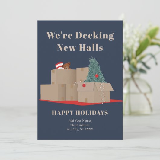 We verplaatsen de nieuwe adresmarine feestdagenkaart (Staand voorkant)