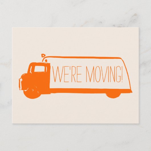 We verplaatsen een retro verhuiswagen aankondigingskaart (Voorkant)
