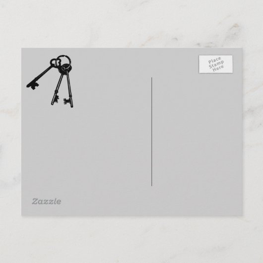 We verplaatsen een retro verhuiswagen aankondigingskaart (Achterkant)