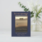 We verplaatsen gouden aangepaste mailboxtekst briefkaart (Staand voorkant)