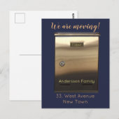 We verplaatsen gouden aangepaste mailboxtekst briefkaart (Voorkant / Achterkant)