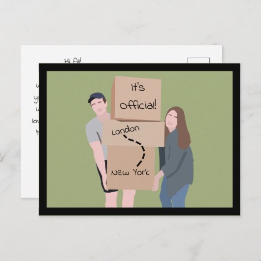 We verplaatsen het aankondigings-Briefkaart Briefkaart (Voorkant / Achterkant)