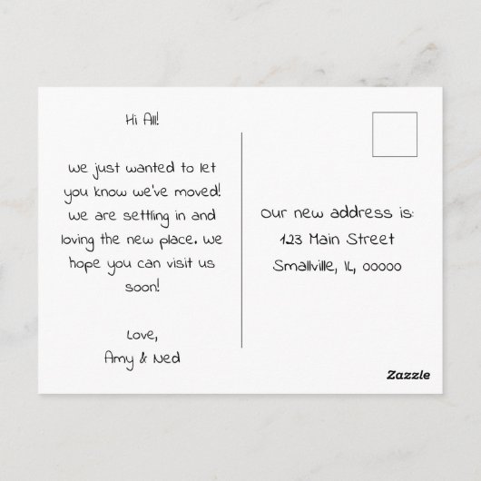 We verplaatsen het aankondigings-Briefkaart Briefkaart (Achterkant)