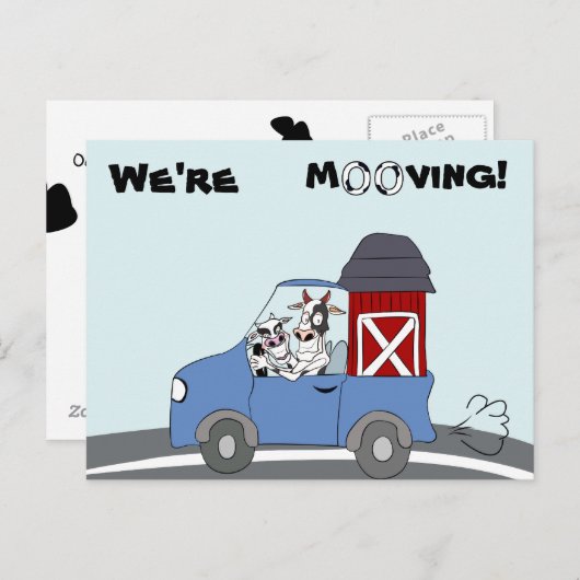 We verplaatsen het Koe Briefkaart (Voorkant / Achterkant)