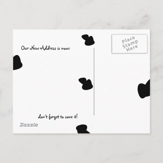 We verplaatsen het Koe Briefkaart (Achterkant)